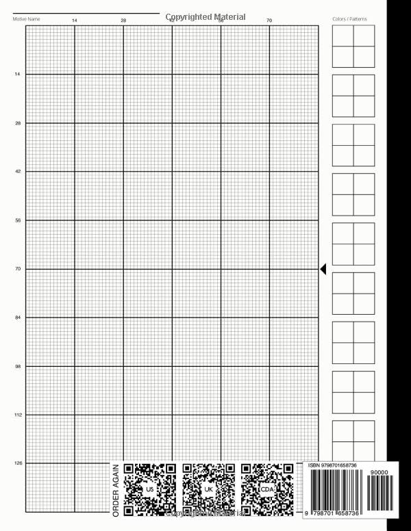 Cross Stitch Graph Paper 14 Count 8.5" x 11": Book | Notebook | Journal | 110 Pages - 55 Sheets | Large US LETTER Format | 14 Squares per Inch - Image 2
