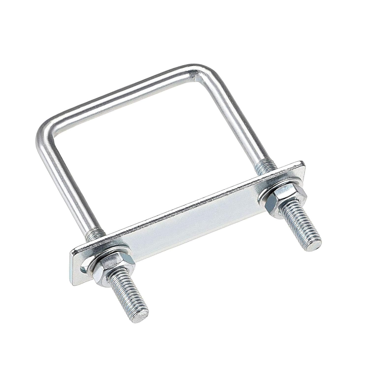 M8 Square U Bolts, 35mm Inner Width 80mm Length Steel U Bolts with Nut, Plate, Washer for Attaching Pipe, Conduit, Cable, Tube, Brackets, Boat and Trailer
