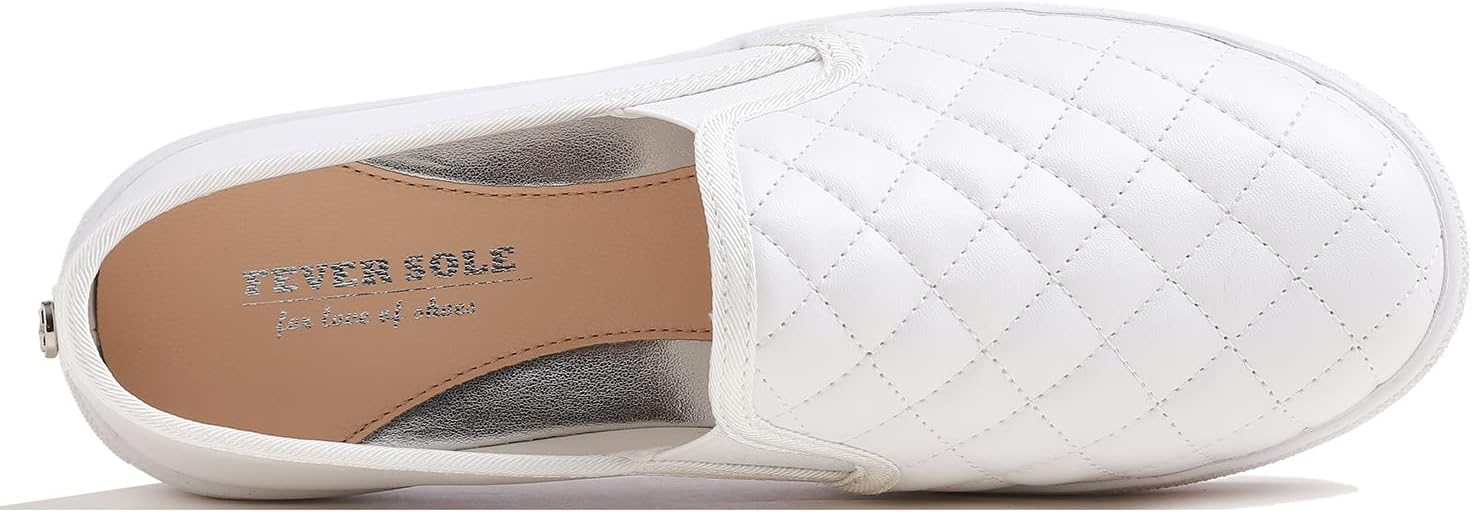 FEVERSOLE Women's Casual Slip On Sneaker Comfort Quilted Loafer Flats - Image 2