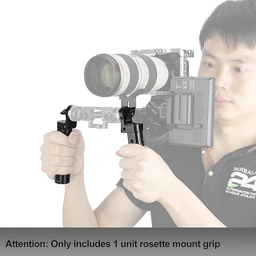 Miniatura 6 de NICEYRIG Rosette Mount Grip Empuñadura para rosca ARRI M6 para sistema de bloque de riel de hombro DSLR de 0.591 in
