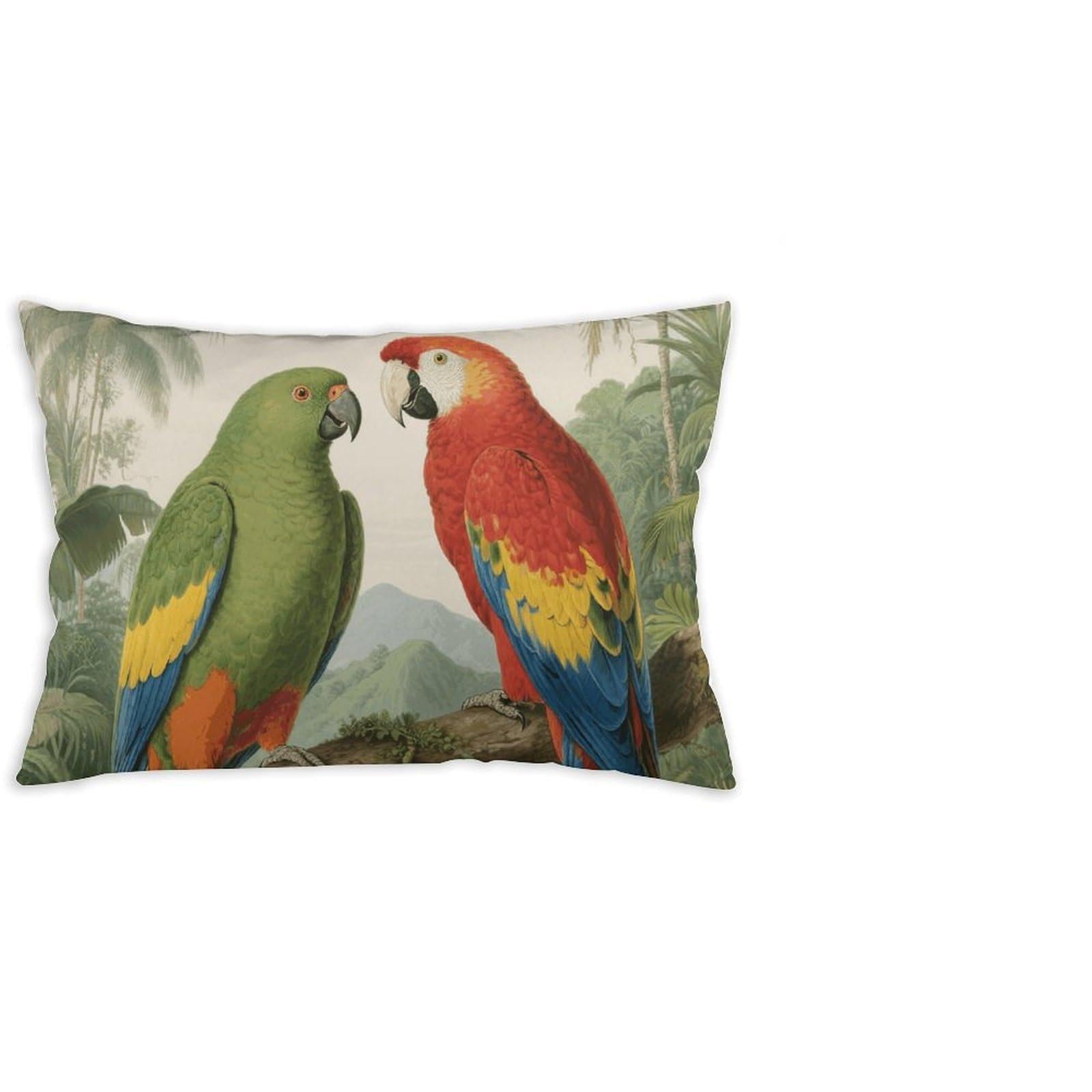 FodPand Decorative Throw Pillow Covers 12x20 Short Plush Parrot Body Pillowcase Cushion Cases with Invisible Zipper Rectangle Lumbar Pillow Shells for Sofa Couch Chair Bed Home Decor