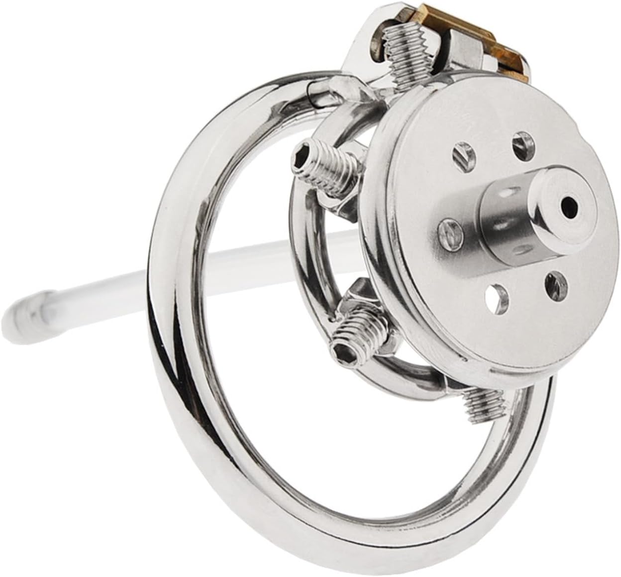 Adult Toy Sm Rivet Flat Chastity Lock Nail Stimulation Male Porous Detachable Cover Nail Piercing Penis Cage Chastity Lock Chastity Device Sex Toy(Chastity Cage+Tube,45mm)