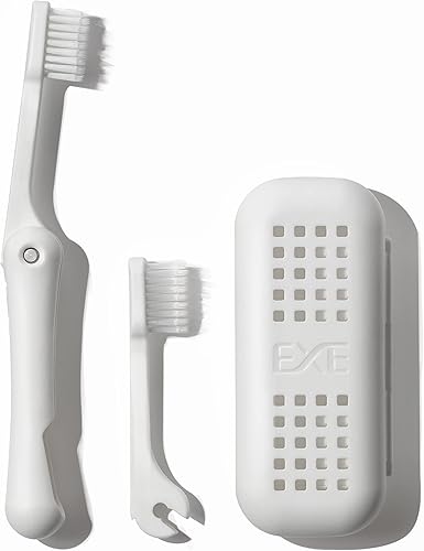 Cepillo de dientes de viaje con estuche para cepillos de dientes Espacio extra para pasta de dientes de viaje, o cabezales de cepillo de dientes