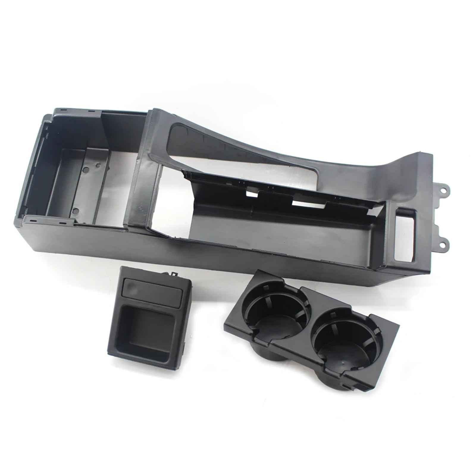 3 Teile/satz Fit Für BMW E46 Schwarz Center Console Trim Basis & Tasse Münze Speicherung Halter Armlehne Box