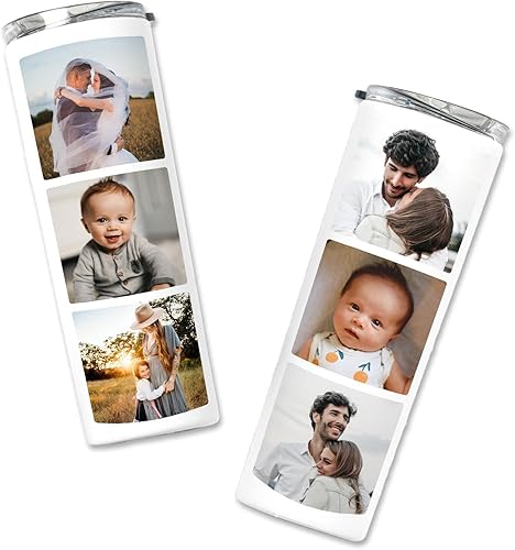 Miniatura 7 de Vaso delgado personalizado (20 onzas), añade tu foto, nombre o texto, vasos personalizados de acero inoxidable con tapa a prueba de fugas