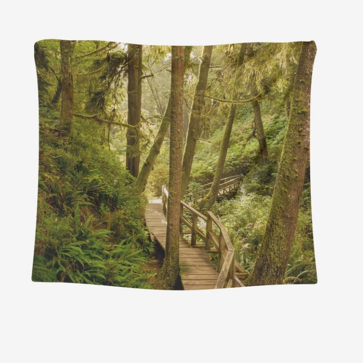 Arazzo Da Parete Naturale Foresta 150x130 Cm – Tappeto Murale In Poliestere Per Soggiorno, Camera Da Letto, Dormitorio