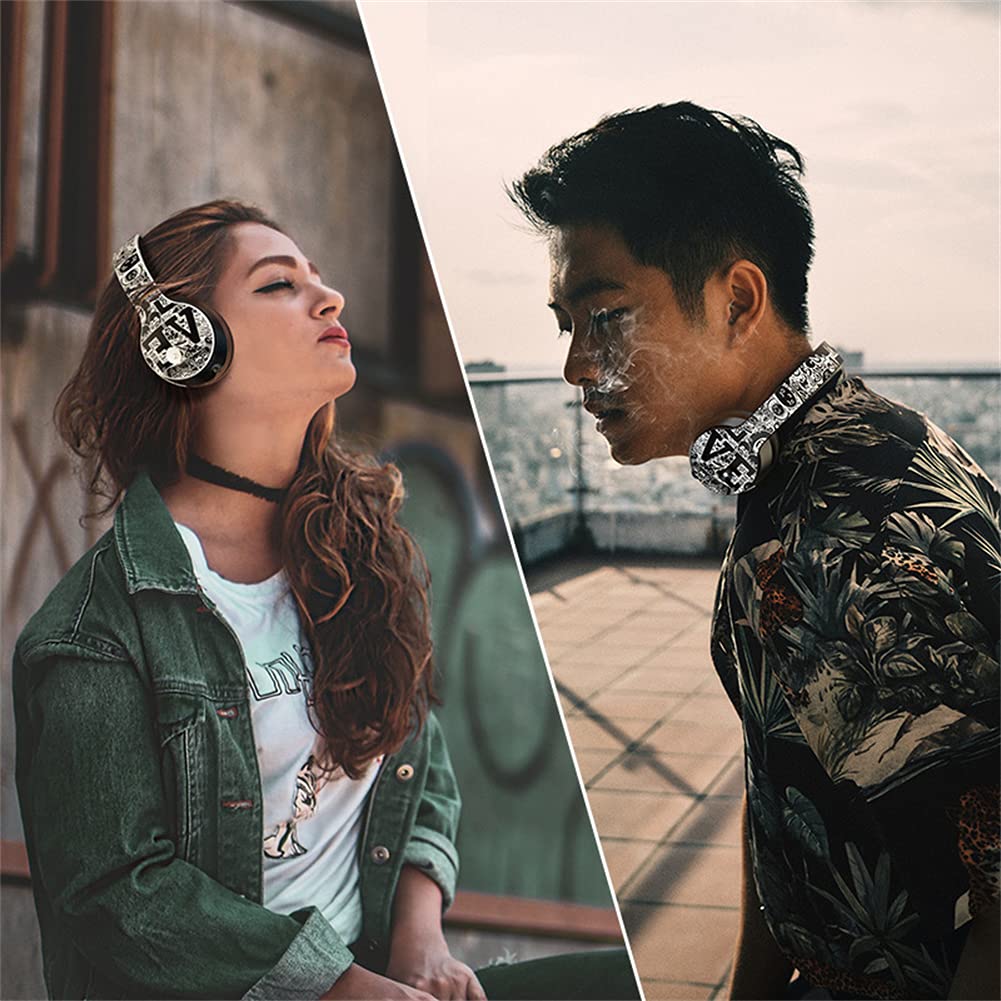 Bezprzewodowe słuchawki na słuchawach Bluetooth, słuchawki redukcji szumów z dźwiękiem stereo HIFI, miękkie nauszniki i lekka waga do długotrwałego noszenia,White