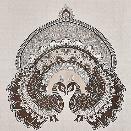 Image of Jaipur Fabric 100% Cotton 180 TC Double Bed Sheet with 2 Pillow Covers, Jaipuri Printed Bedsheet for Bedroom Decor (100 X 108 Inch, Chocolaty Brown)