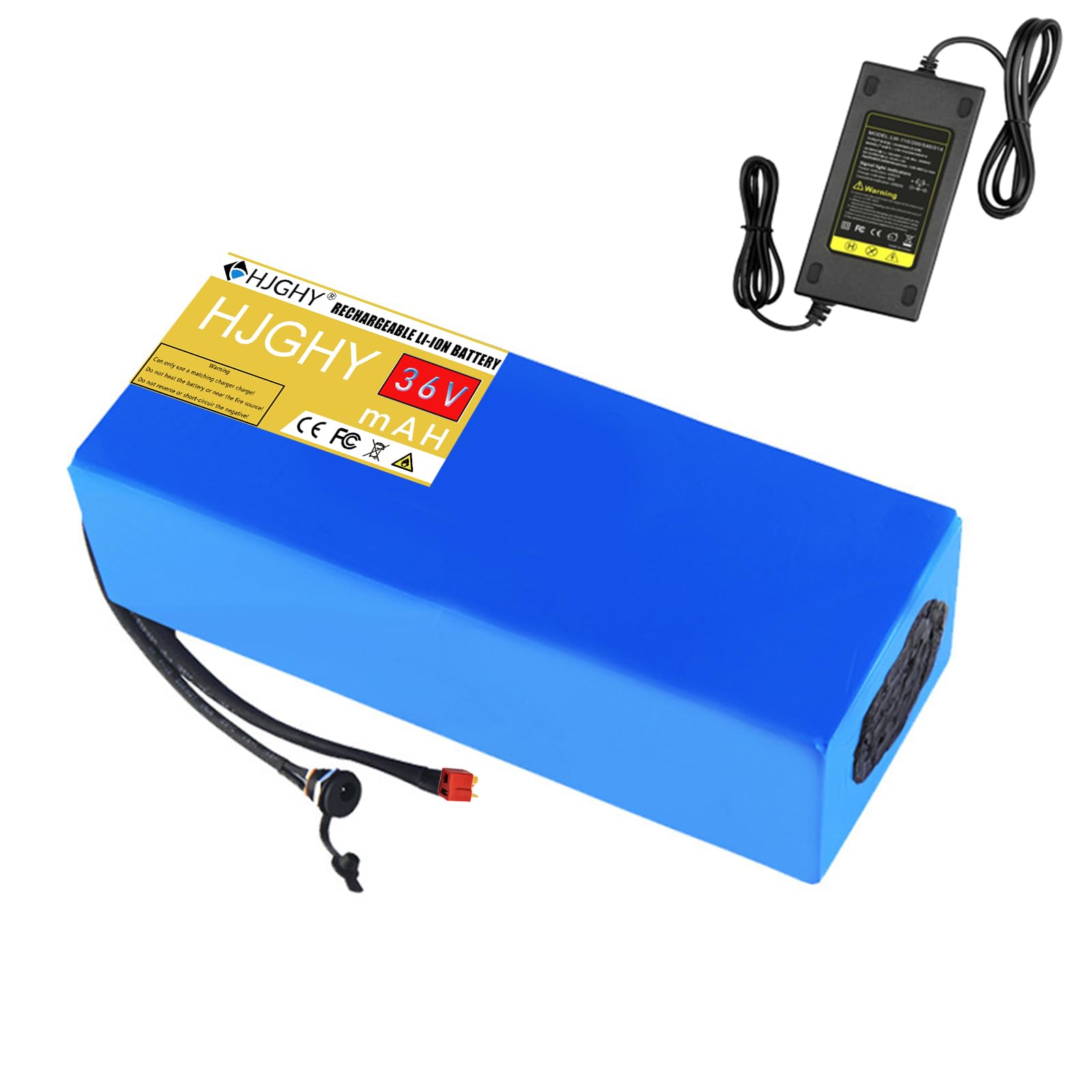 Paquete de baterías de Litio de 36 V y 15 Ah, 20 Ah, 25 Ah o 30 Ah con Cargador de 42 V y 2 A para Motor de Bicicleta o Patinete eléctrico de 1000 W.