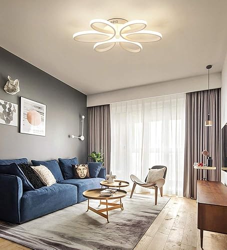 Miniatura 9 de Modern LED Ceiling Light Dimmable Ceiling Lighting with Remote Round Ceiling Light Fixture Ceiling Lamp Flower Shape (58CM)