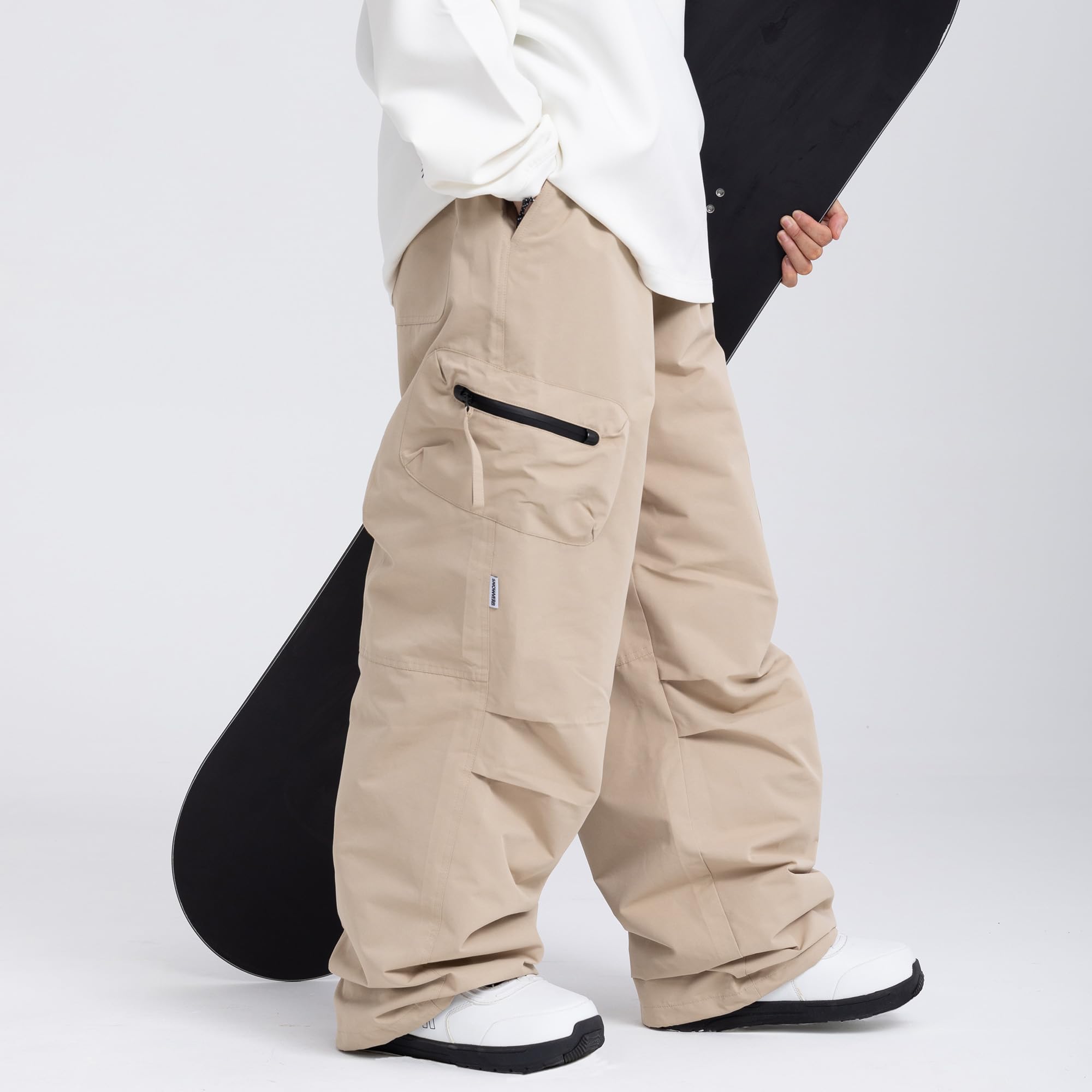 SNOWVERB Damen Herren Baggy Ski Isolierte Hose Wasserdicht Cargo Schneehose Snowboard Outdoor Wanderhose Wintersport