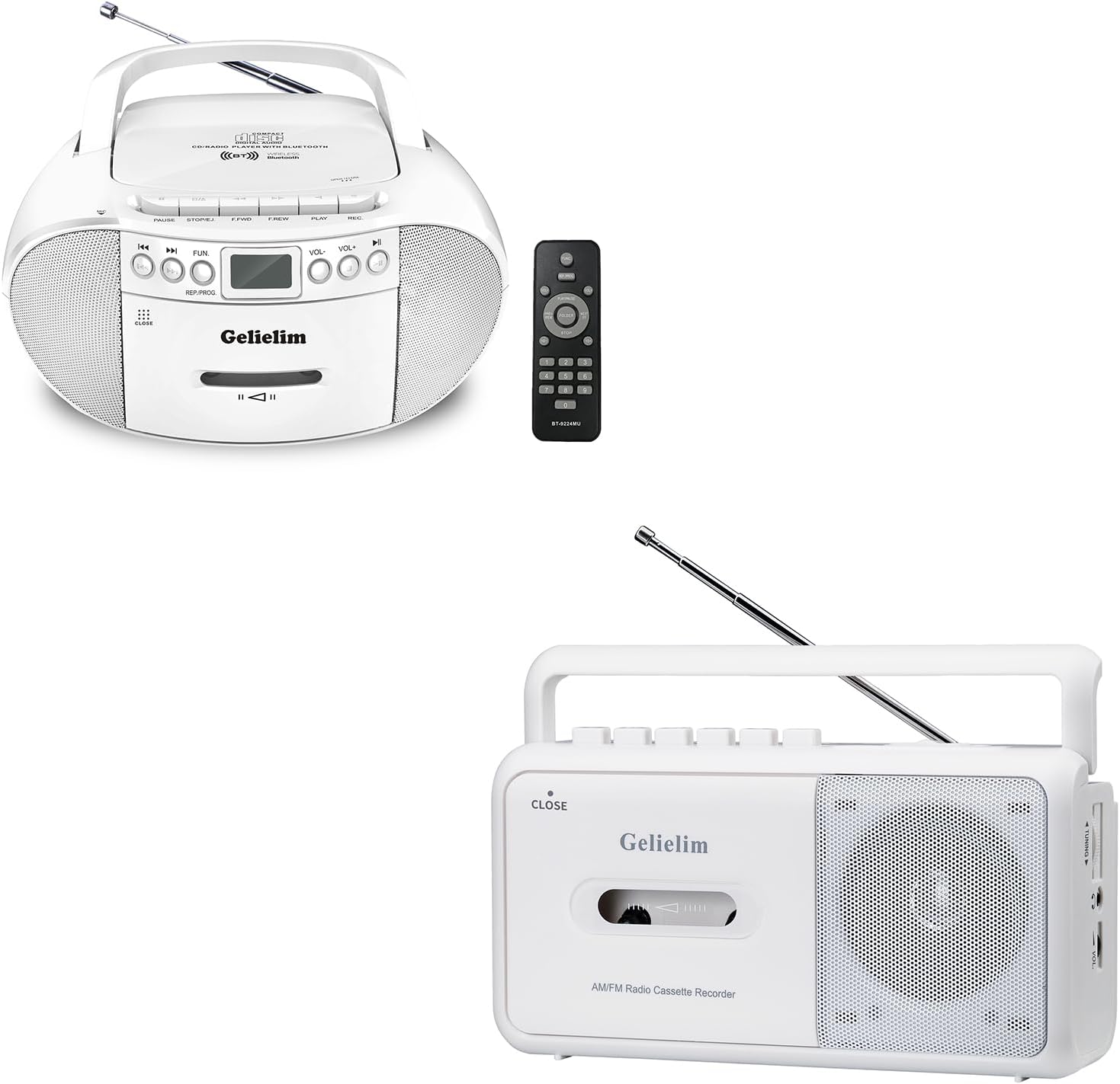 Gelielim CD and Cassette Player Combo + Cassette Tape Player
