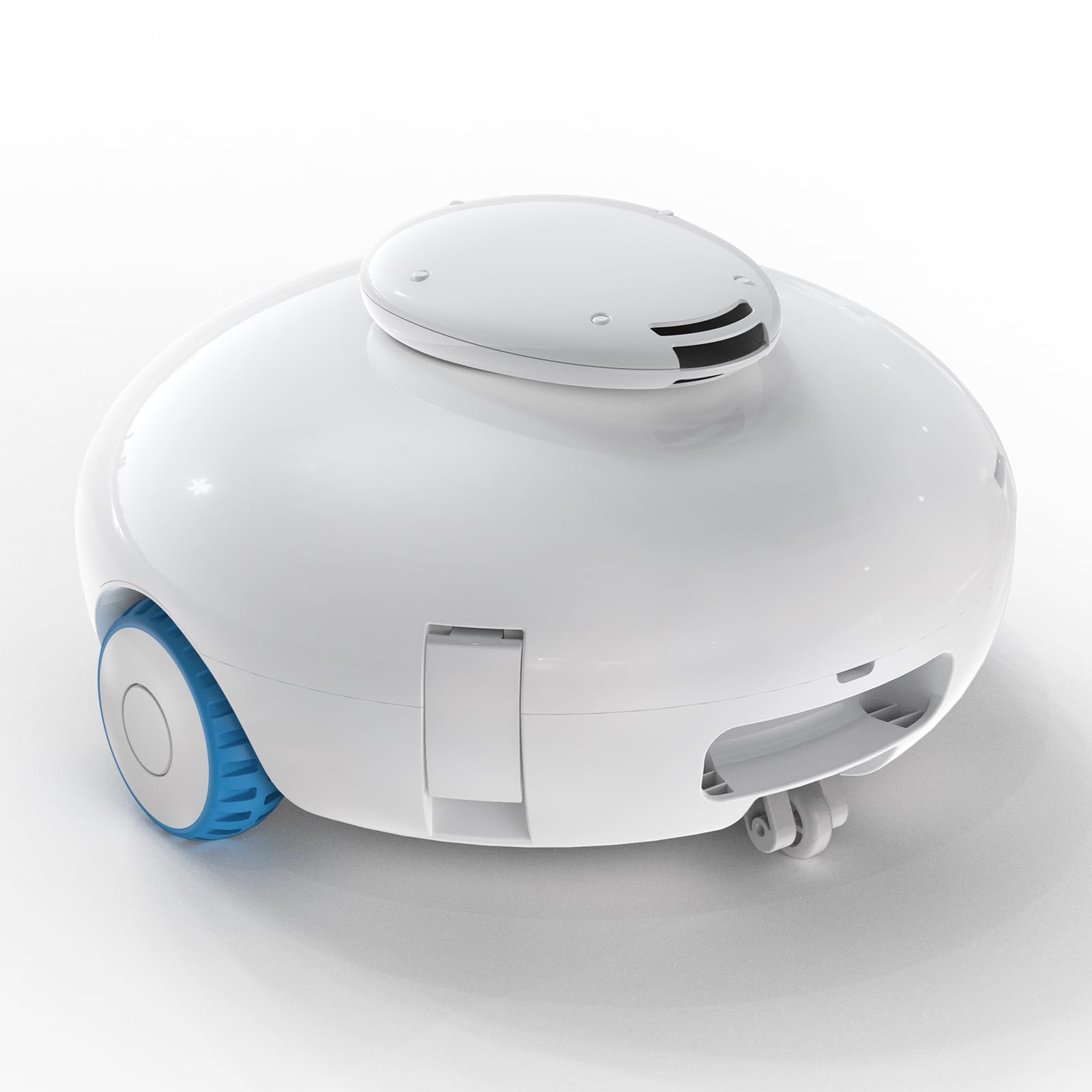 Cordless Robotic Pool Cleaner, 90 Min Runtime Pool Vacuum with Self-Parking, Dual Brushless Motors, Lightweight Design for Above Ground Flat Pools up to 860 Sq.Ft, White