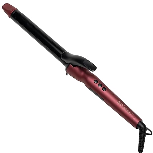 Bio Ionic Long Barrel Styler, Curling Iron with Moisture Heat Technology & NanoIonic MX, Versatile Curling Wand with Adjustable Heat Settings, Hair Curler with Extended Barrel - Velvet Rouge - 1 Inch (Classic Curls)