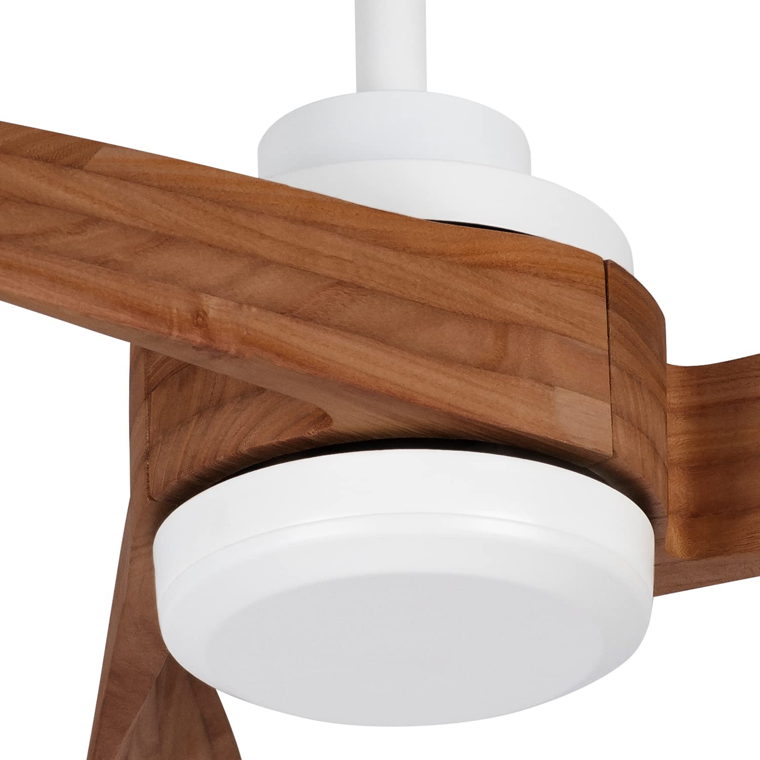 Ventilateur De Plafond WiFi CREATE WINDCURVE 40W 132cm - Pales Bois Naturel Blanc, 6 Vitesses, Mode Été/Hiver, Télécommande & Programmable