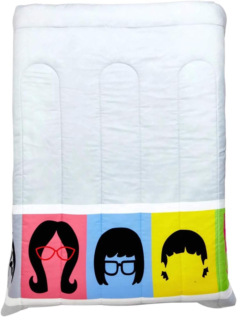 Hot Topic Bob's Burger Character Stripe Full/Queen Comforter Multi One Size
