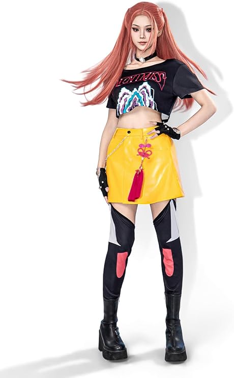 OSIAS Women Mira Cosplay Costume with PU Leather Skirt Elastic Waist and Real Pockets - CosComme Finds