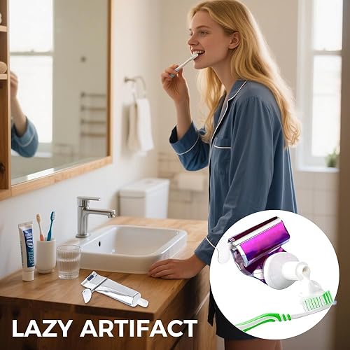 Miniatura 9 de Exprimidor de pasta de dientes, llave exprimidora de tubo de metal de acero inoxidable para pasta de dientes, escurridor de tubo para pintura,