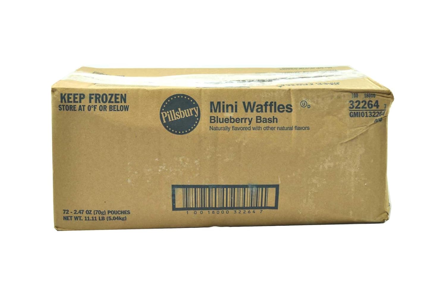 Pillsbury Blueberry Bash Mini Waffles, 2.47 Ounce -- 72 per case.