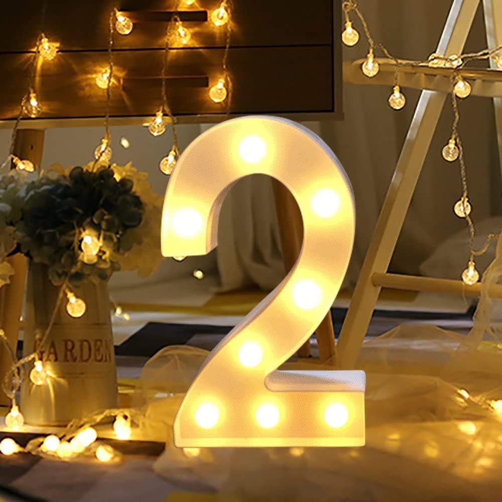 Number Light Sign Marquee Number Light Up Marquee 0-9 Digits Lights Sign for Night Light Standing for Home Party Bar Wedding Festival Birthday Decorations Xmas Gifts Decoration (2)