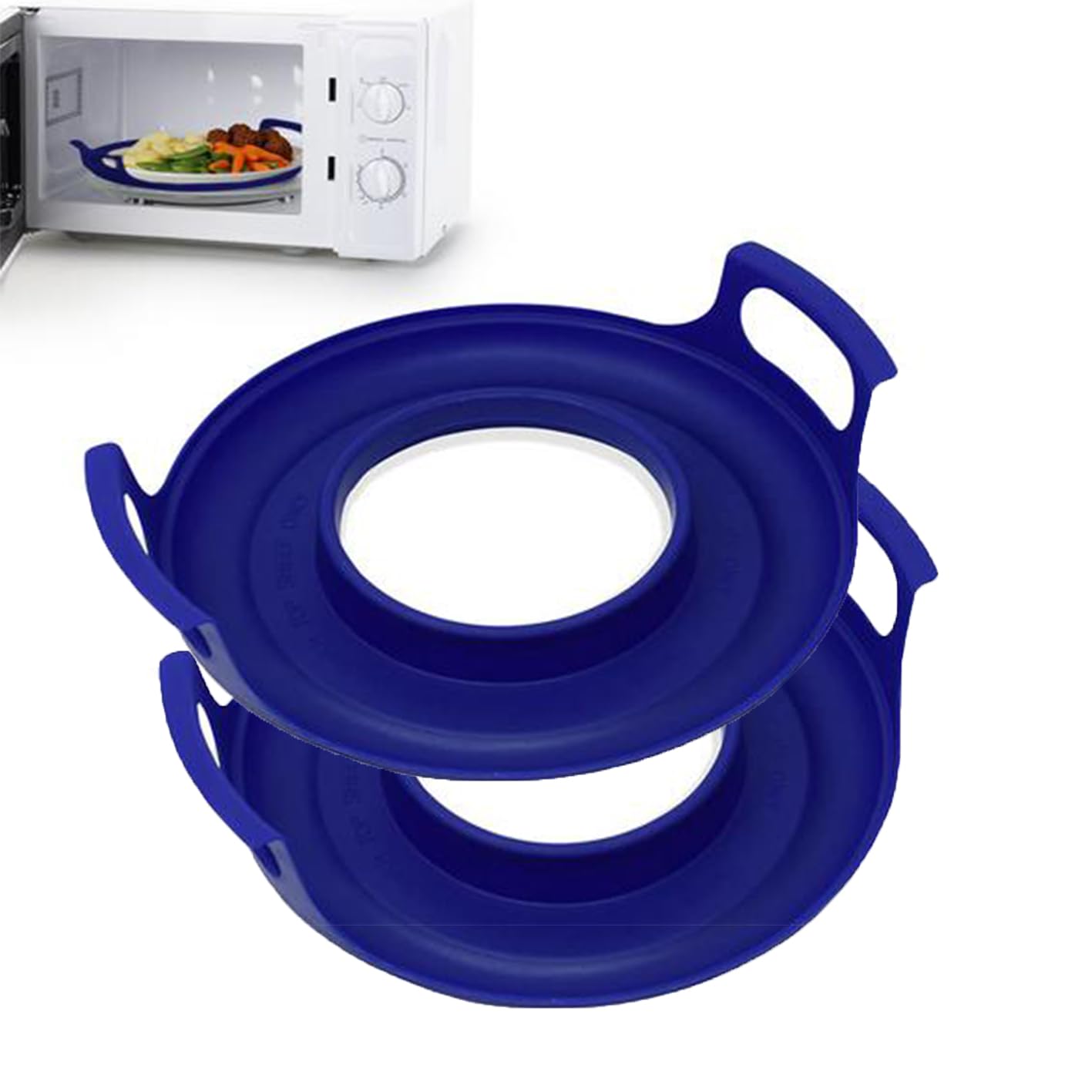 Mingchengheng Microwave Bowl Holder With Handles, 2 Microwave Cools Plates Holder, Heat Resistant Microwave Bowl Holder,Microwave Tray Plate Holders For Carrying Hot Food,11.75 Inch