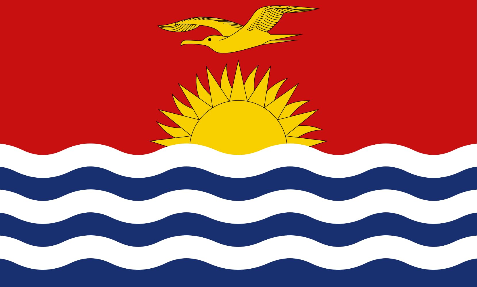 Drapeau Kiribati de taille 90x150cm grand pavillon horizontal 1.35m²