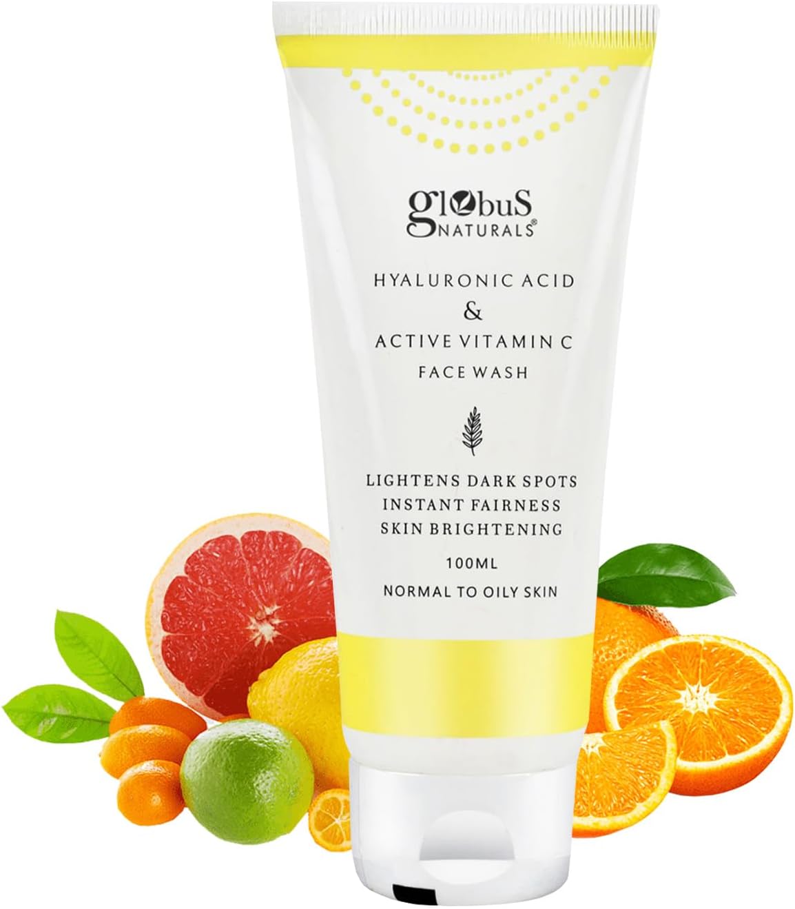 Globus Natural Anti-Ageing Face Wash with Hyaluronic Acid and Vitamin C 100 ml