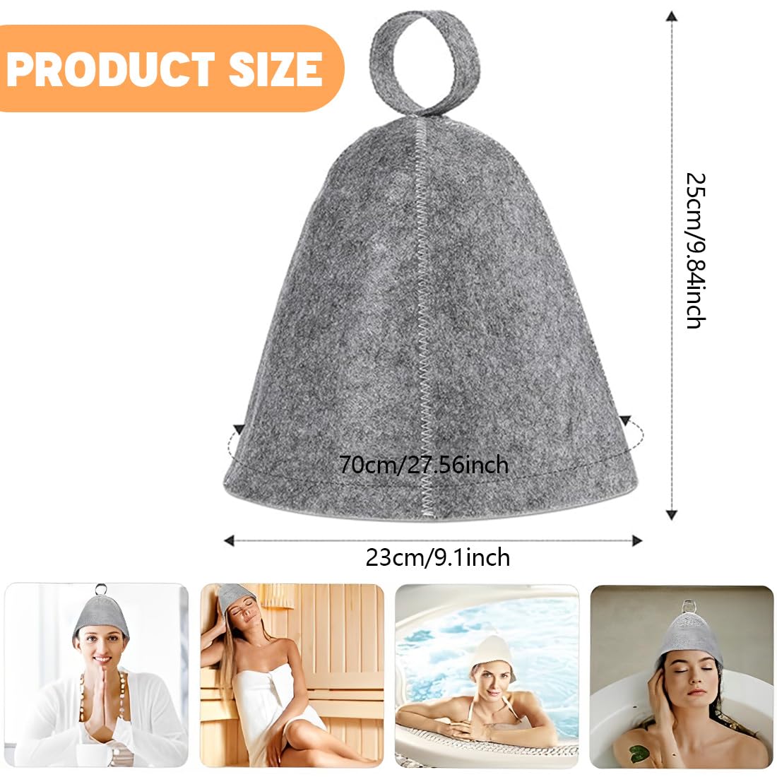 Bonnet De Sauna En Feutre 2 Pièces Pour Hommes Et Femmes Accessoires De Sauna Protection De Tête Respirante