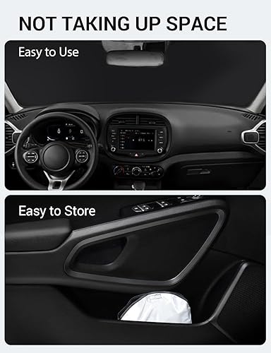 Vista 305 de Proadsy Parasol para parabrisas para BMW X1 F48 2016-2022 de 4 capas plegable, protector de parasol frontal que bloquea los rayos UV y mantiene