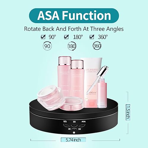 Miniatura 4 de Soporte de exhibición giratorio motorizado, carga de 5.74 pulgadas22 libras, soporte giratorio electrónico de 360 grados para exhibición de