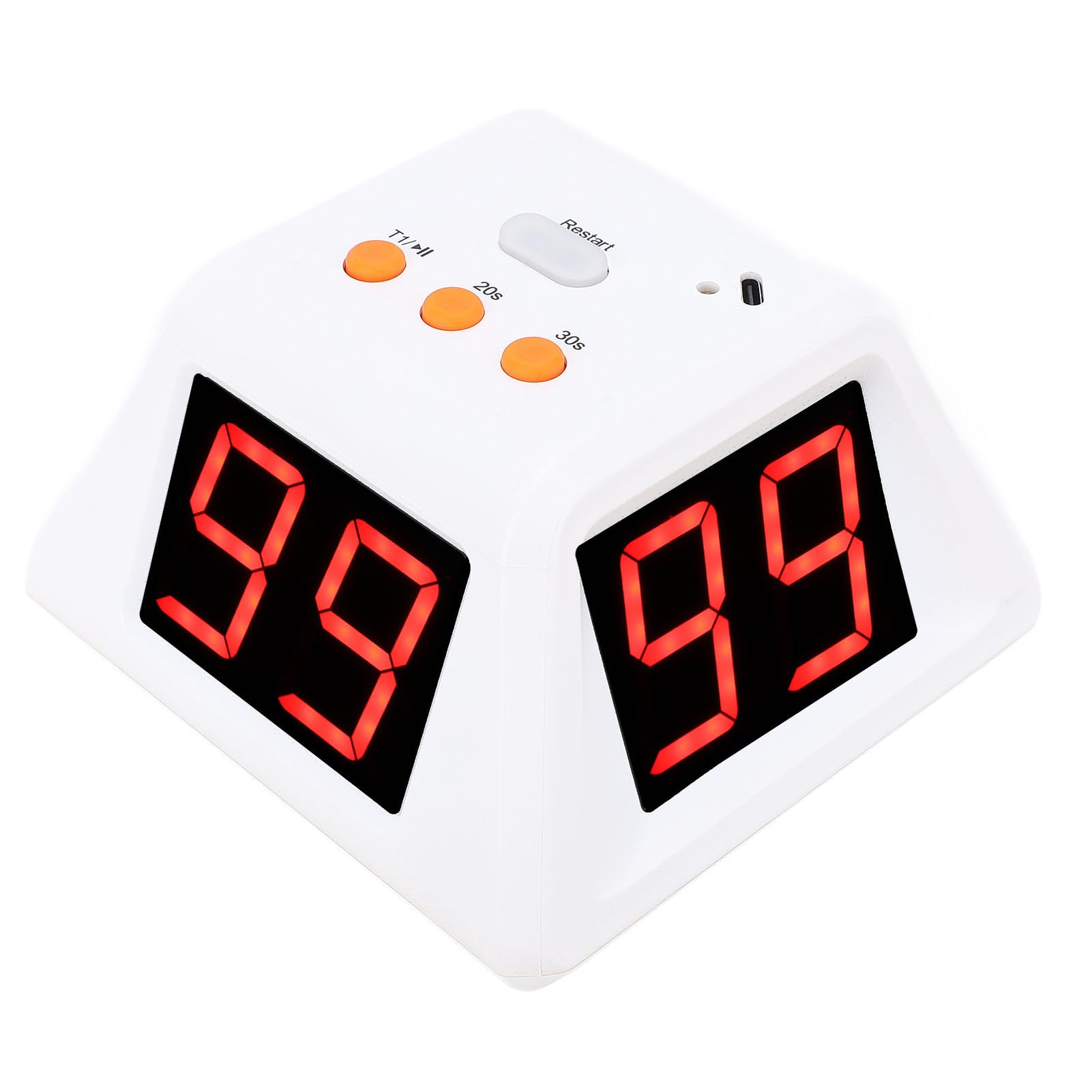 Temporizador Digital de 4 -Sides, Temporizador de Disparo Digital de 1.4 Pulgadas para el Juego de Mesa (White)