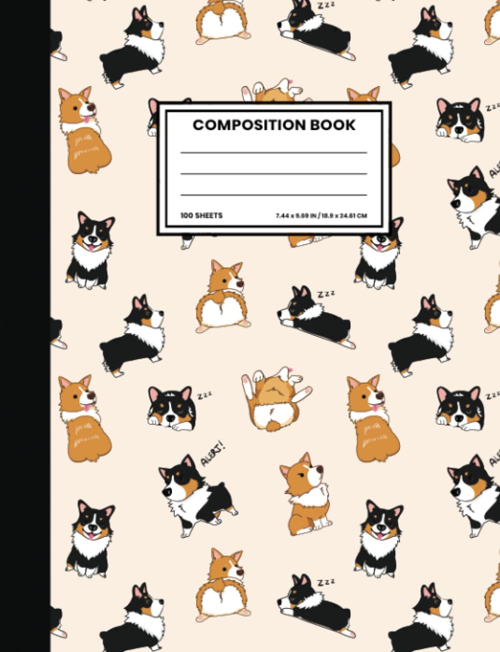Composition Notebook | Corgi Dogs Moods: College Ruled Lined Paper | Cute Composition Book for Girls Boys Kids Teens Students Back to School, Home Note Taking, Homework Assignments