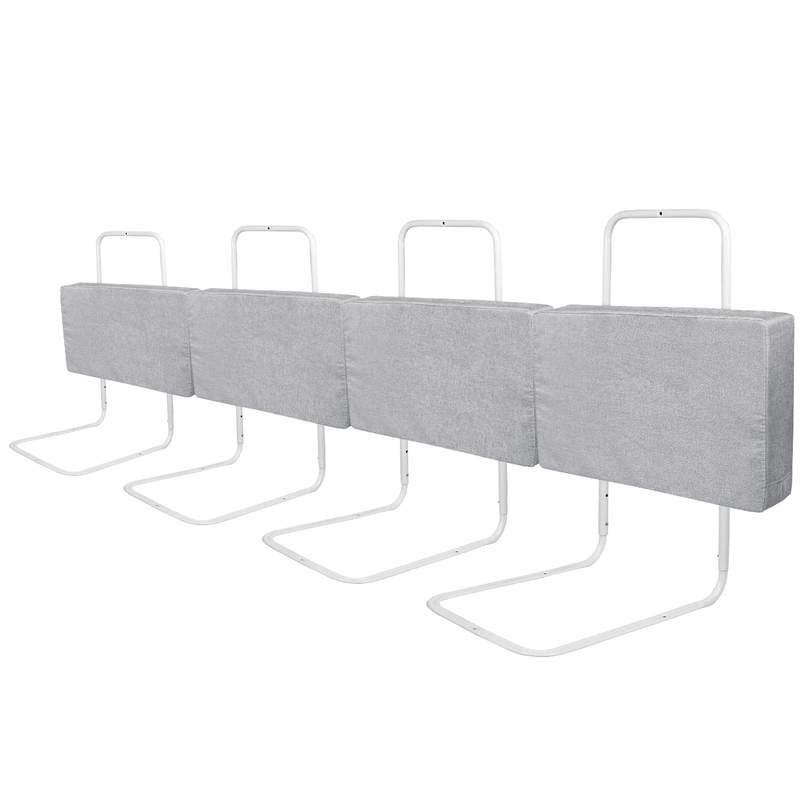 LZQ Kinderbettgitter Bettschutzgitter,Rausfallschutz Bett für Kinder 240cm,Höhenverstellbar Bettgitter für Kinderbetten,Elternbetten und Alle Matratzen Massivholzbetten(Grau)