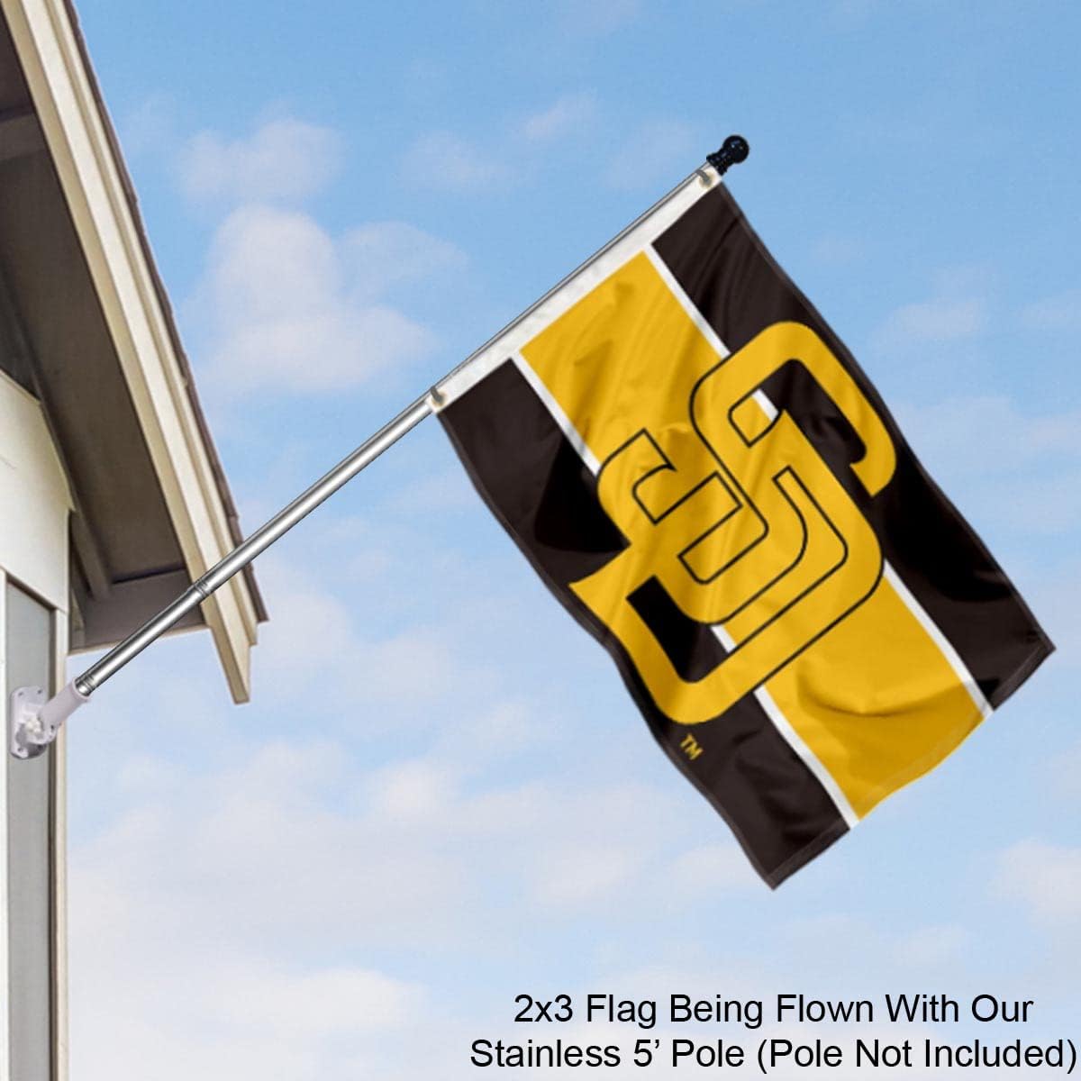 San Diego Padres 2x3 Foot Small Flag - Image 3