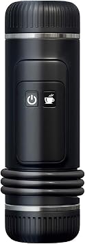 Portable Coffee Maker Home Heating Fully Semi Automatic Espresso Mini Small Car Outdoor Portable Capsule Coffee Machine Color Black, Size 7x25cm