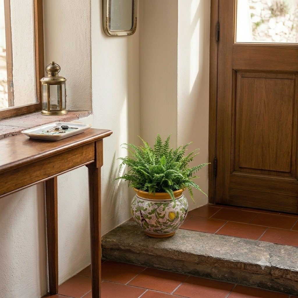 CEAR ceramiche - Übertopf aus Keramik von Caltagirone, handdekoriert mit den klassischen Motiven der sizilianischen Tradition