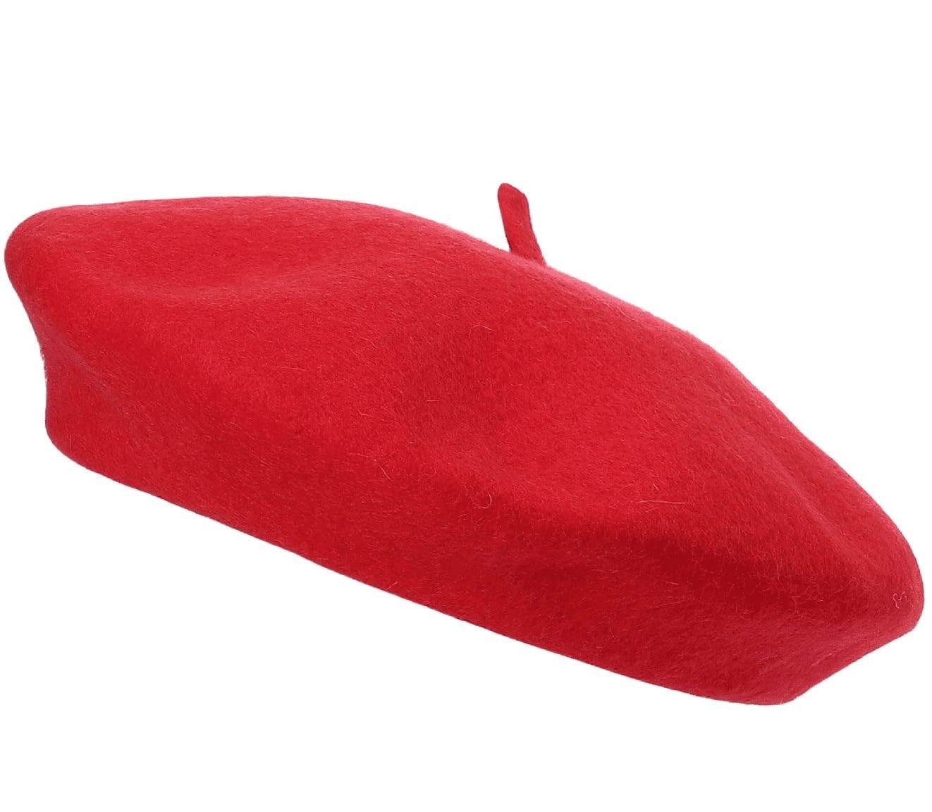 Trendy Lane Women’s Winter Beret – Thermal Wool Blend Knitted Cabbie Baker Boy Newsboy Hat (1P, Red)