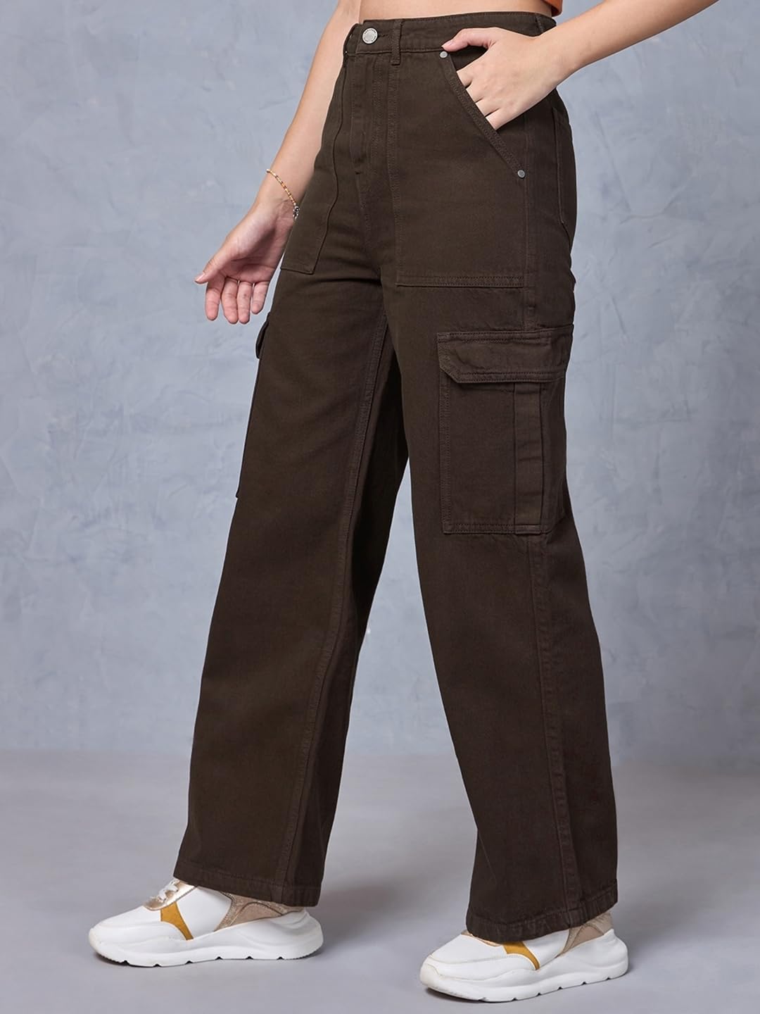 Bewakoof Jeans de corte recto 100 % algodón para mujer, pantalones para mujer, pantalones de mezclilla clásicos, uso diario, ropa de calle, ligeros y flexibles, pantalones rectos para mujer