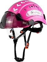 Vista 15 de Casco de seguridad de construcción con visera incorporada Casco duro ABS con visera Ventilación ajustable Casco de trabajo Protección para la cabeza