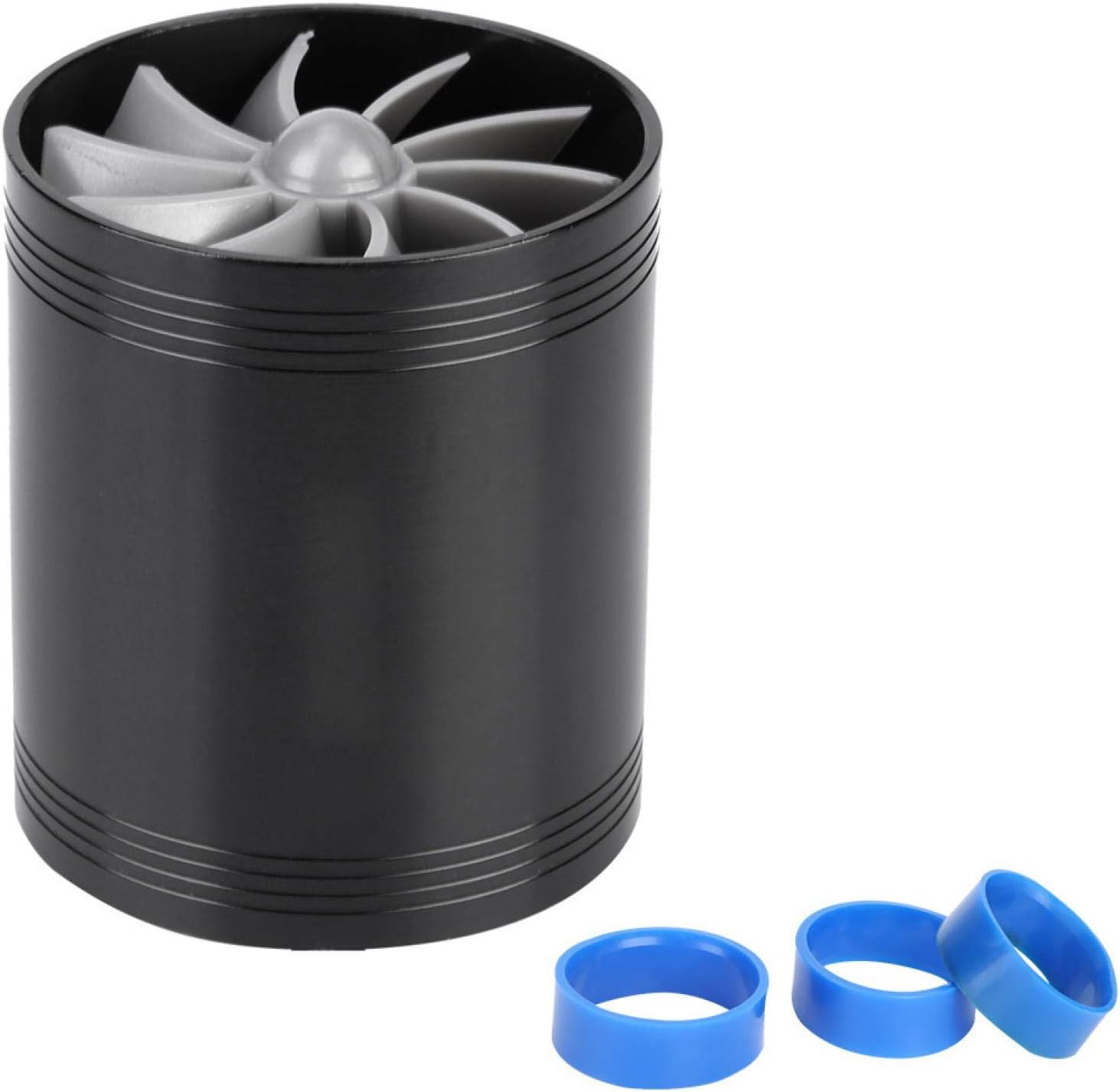 Air Intake Turbonators, Car Air Intake Turbonator Dual Fan Turbine Super Gas Fuel Saver Turbo(Black)