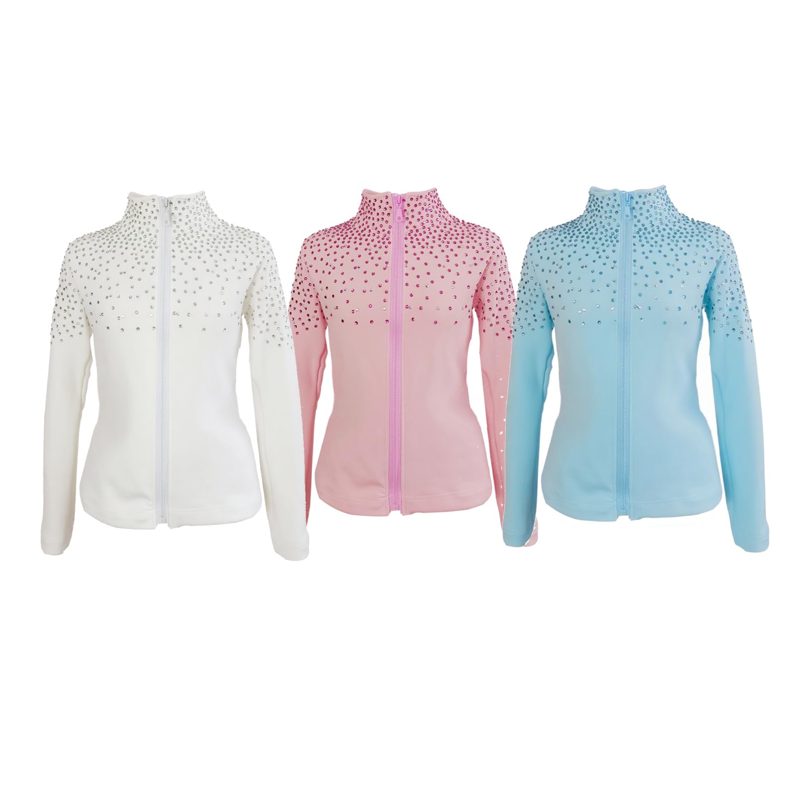 LIUHUO Eislaufjacke Stretch-Fleece Skate-Mantel Trainingskleidung Damen Mädchen
