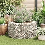 QJBSAVVA Gabionen Hochbeet aus Verzinktem Stahl 100 x 90 x 50 cm Stabiles und Langlebiges Pflanzbeet für Garten Balkon und Terrasse mit Rostfreiem Design
