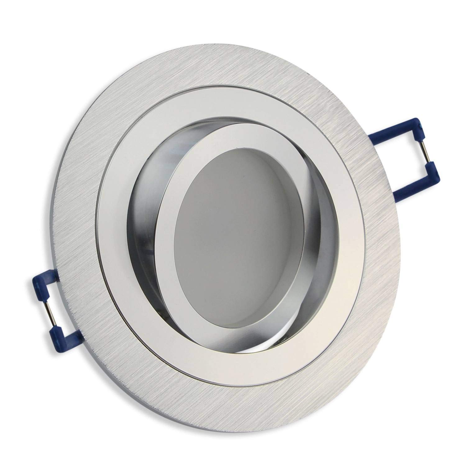 Light Design Dreesbach - Lote de 6 focos led empotrables (230 V, regulables y súper planos, orientables, agujero de 80 mm, aluminio)