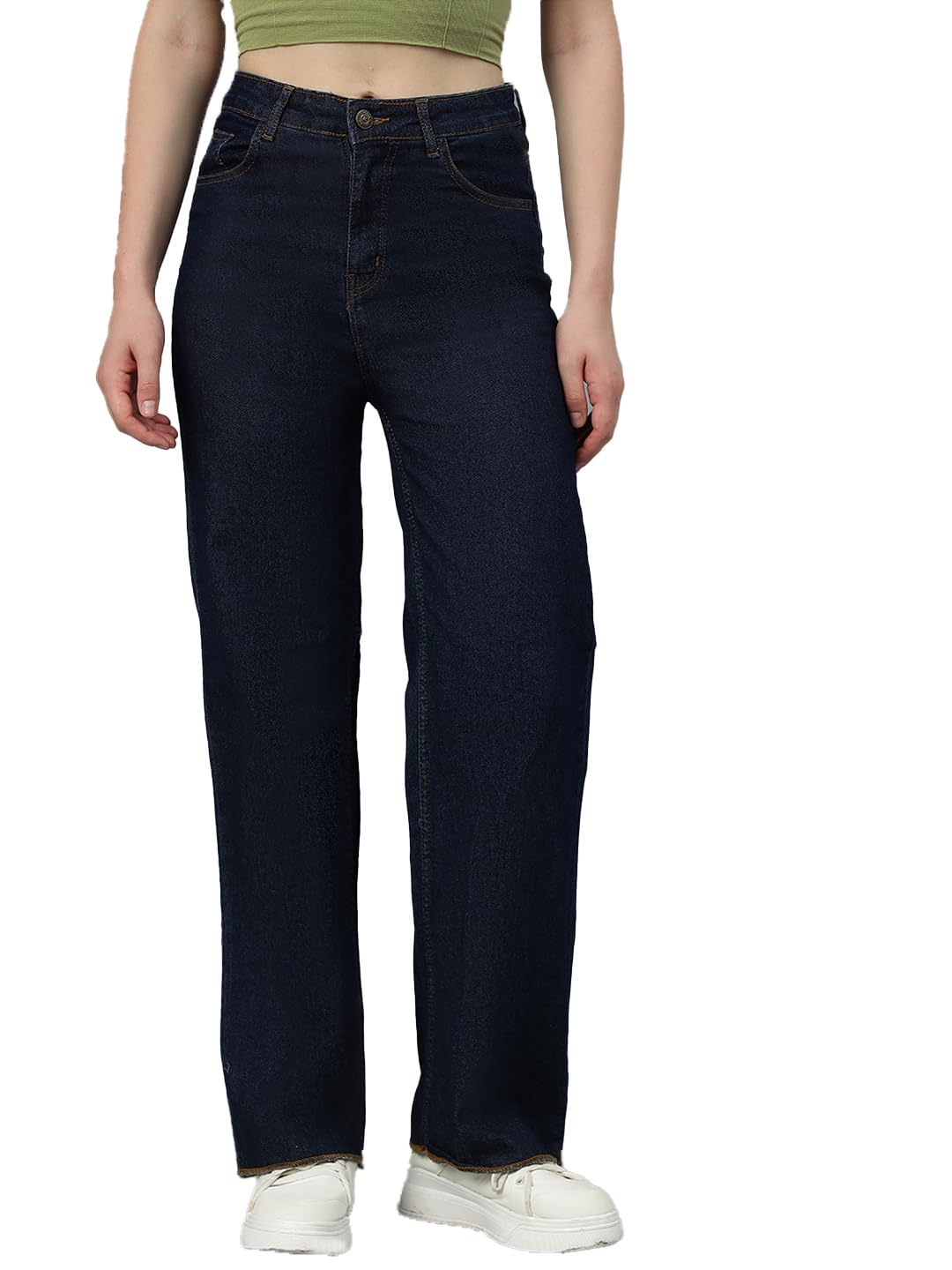 kotty Women's Classic Fit Straight Jeans – Mid Waist with Clean Lines-picture-11