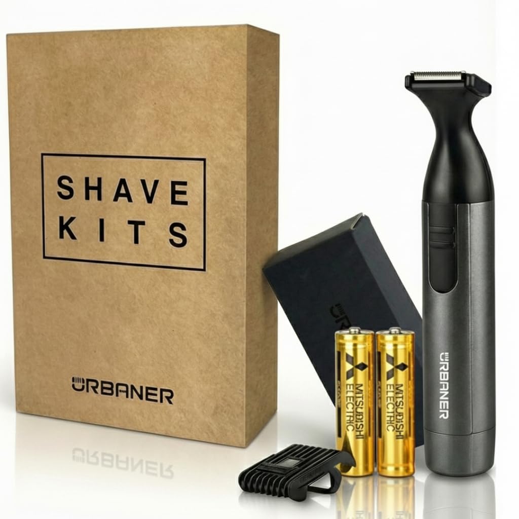 URBANER Mustache Trimmer – Cordless, Waterproof & Adjustable, 0.08”-0.55” Precision Settings, Lightweight Grooming Clipper with Japanese Steel Blade for Travel Use, Beard Trimmer for Men, Hair Clipper