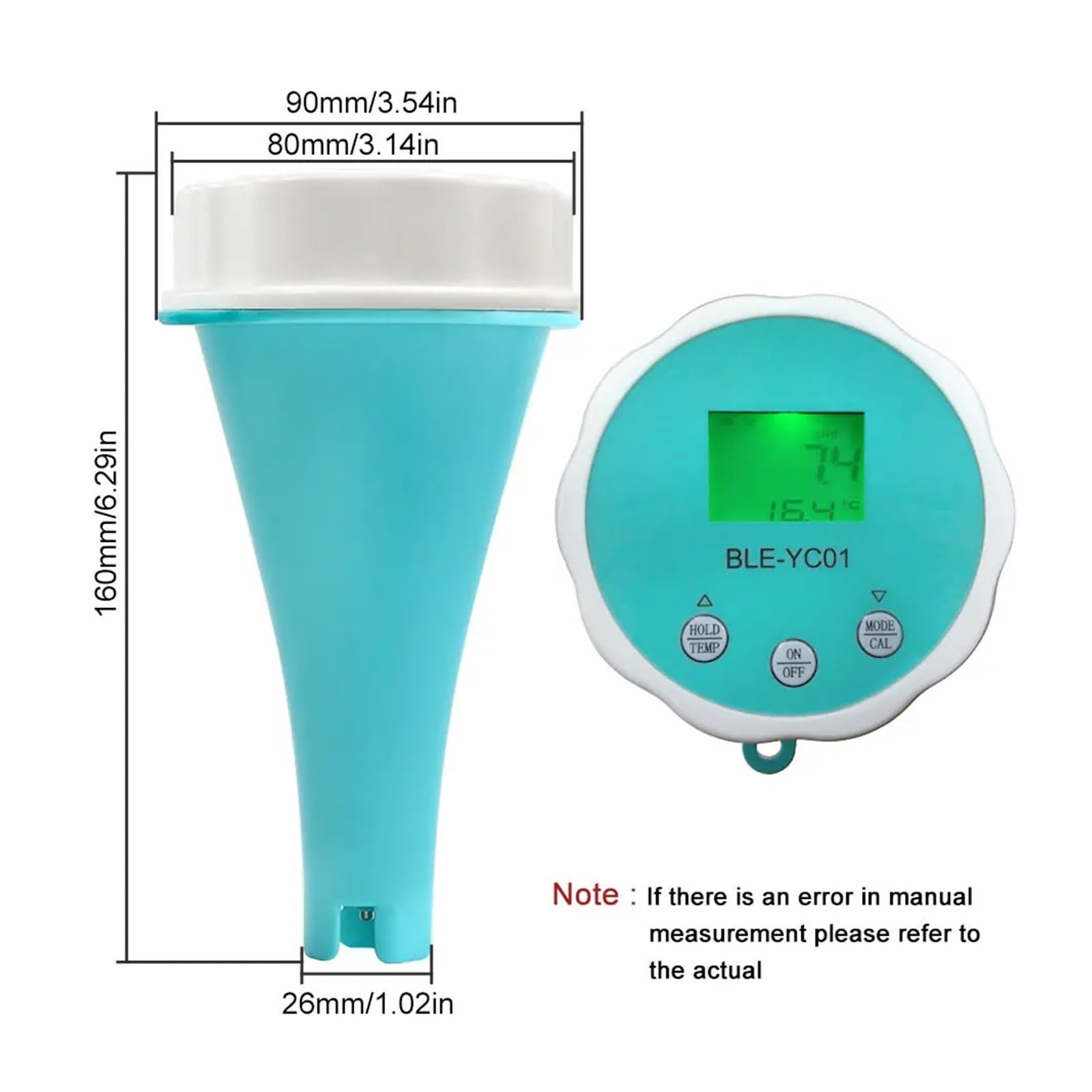 Analizador de agua piscina flotante inteligente 6 en 1, aplicación monitorización línea, medidor calidad del, Bluetooth, pH, CL, TDS, EC, ORP y temperatura