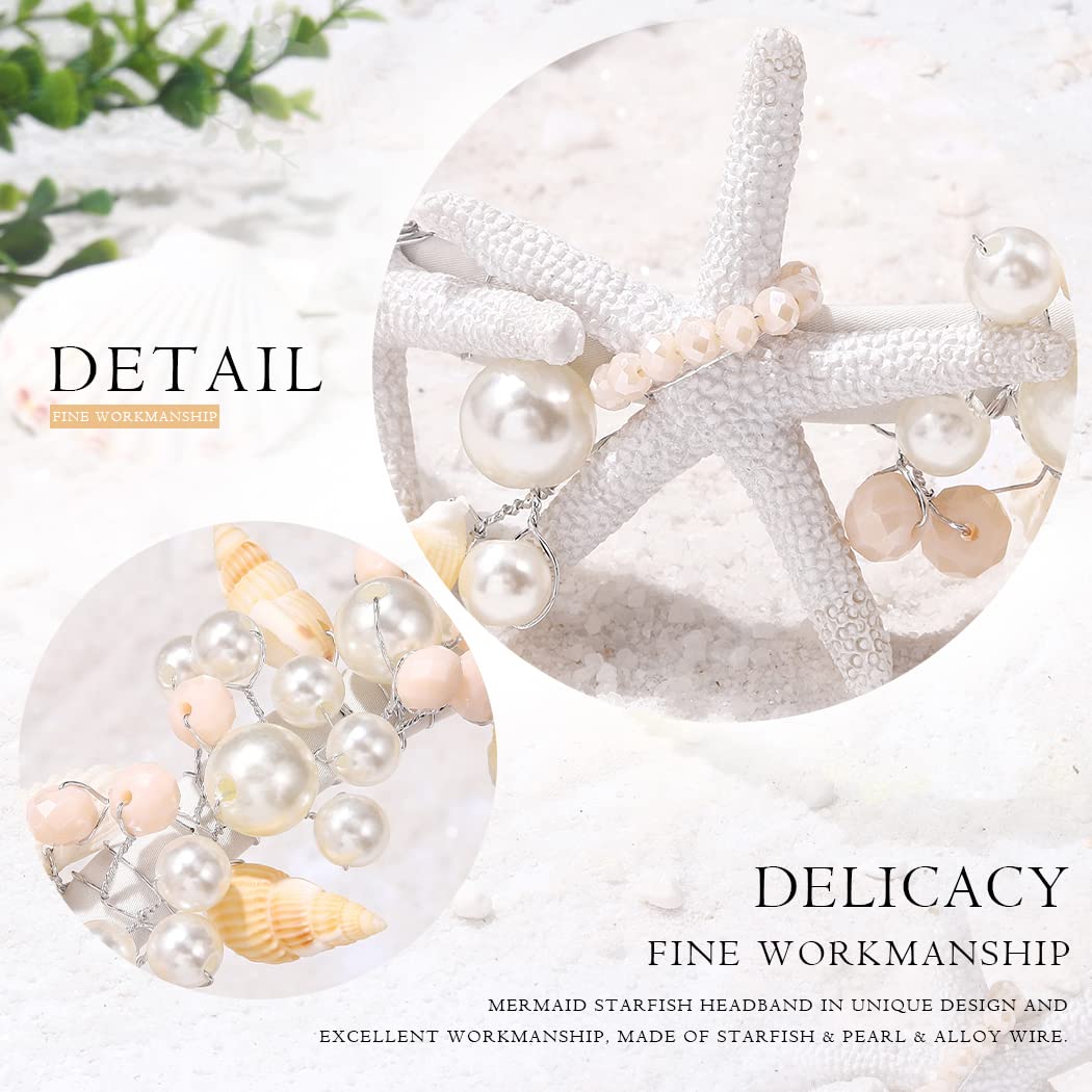 Mermaid Seashell Headband Starfish Crown Headpiece Under the Sea Hair Accessories for Women - Image 4