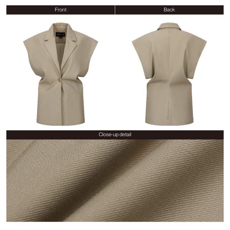 Womens Sleeveless Blazer Vest V Neck Summer Casual Waistcoat Lapel Collar Button Up Tops for Women2