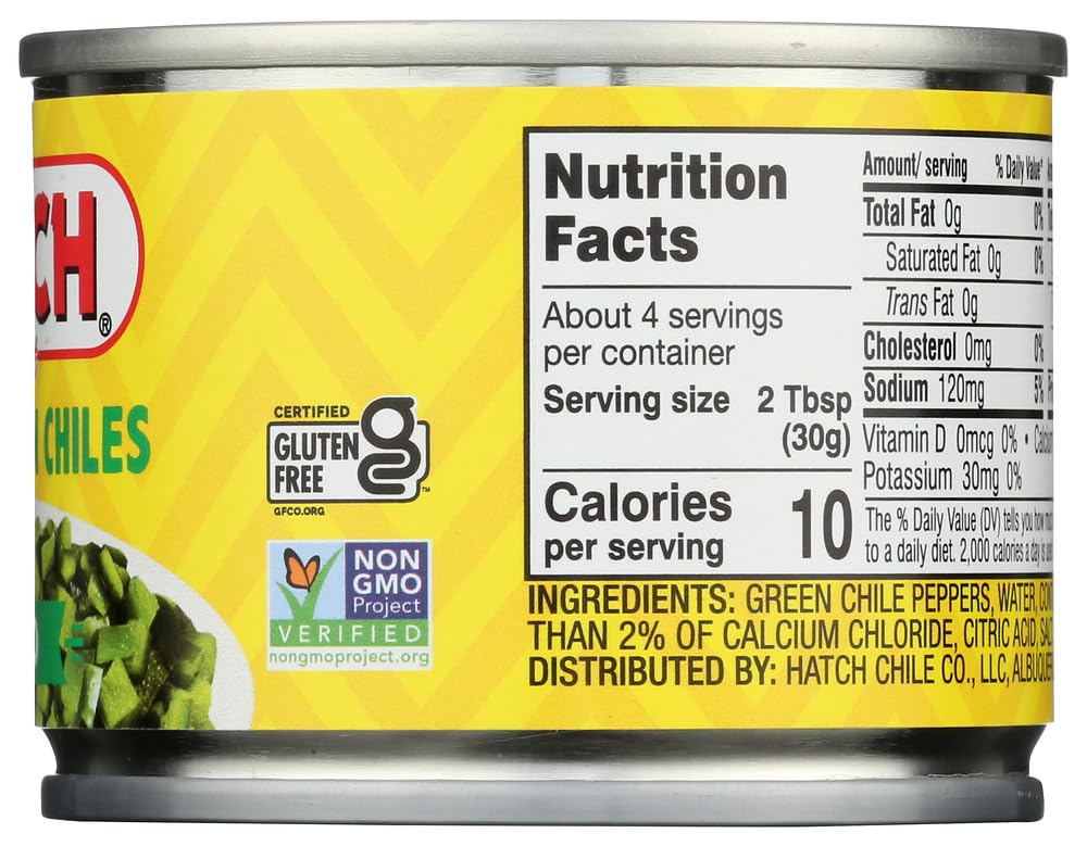 Hatch Mild Diced Green Chilis 4 Ounce (Pack of 12)