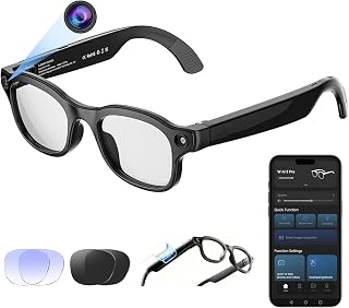 Wvryrv AI Smart Glasses with Camera 8MP, 4K Video, Bluetooth Ai Glasses for Men Women, Wireless Charging, Real-Time Transl... Price In India